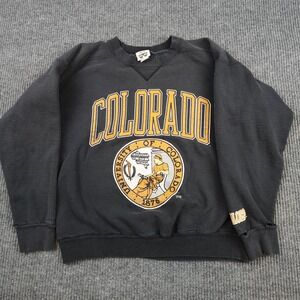 Vintage Colorado Buffaloes Sweatshirt Mens Large Black NCAA 20/20 Sport USA